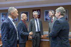 Od lewej: prof. G. Ostasz, prof. J. Sęp, M. Gertner, A. Stadler, prof. P. Koszelnik, 